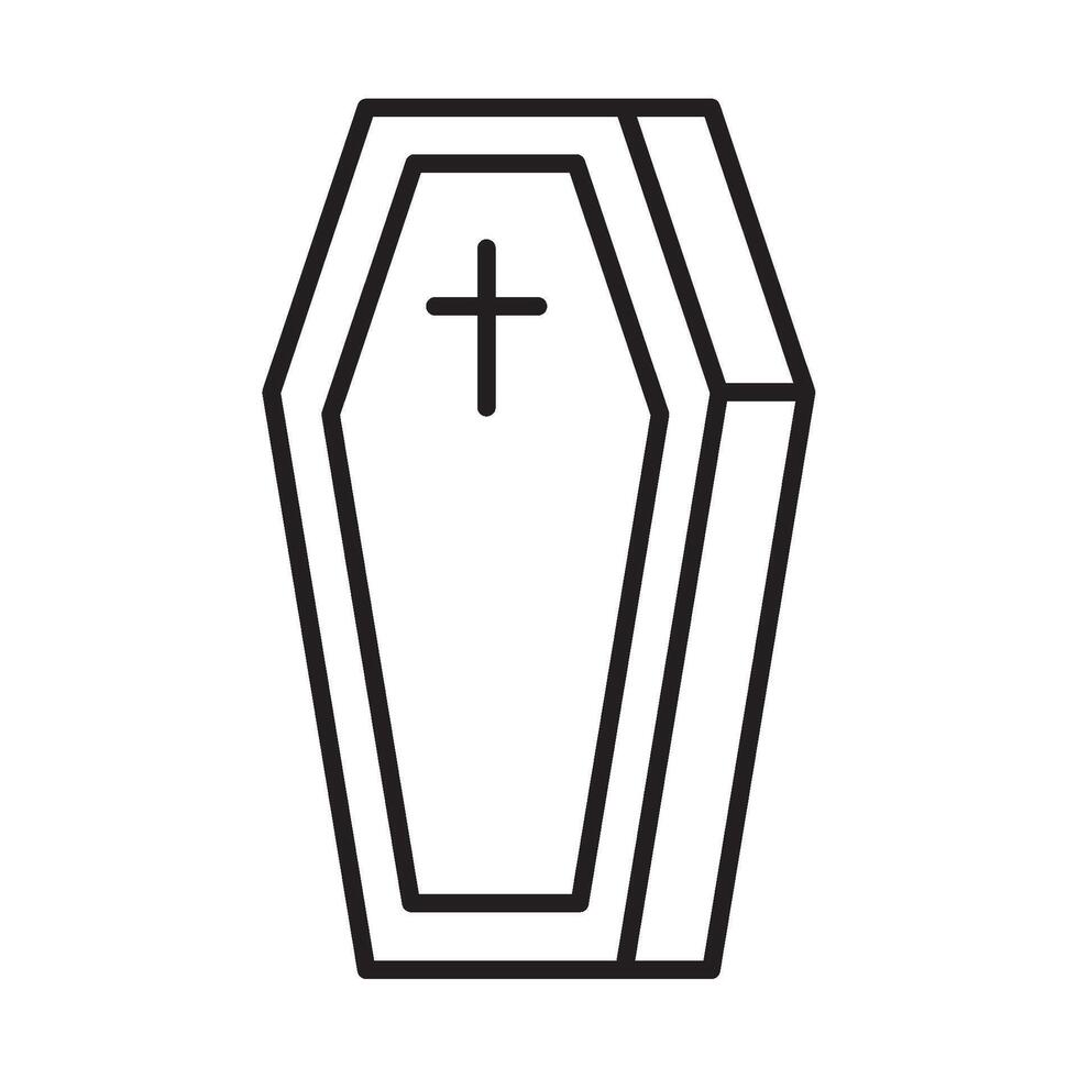 halloween coffin icon isolated vector