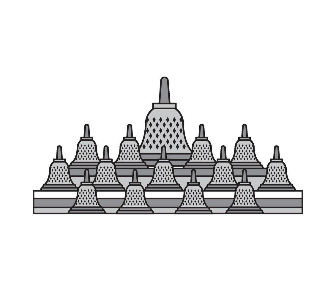 borobudur indonesian temple isolated vector