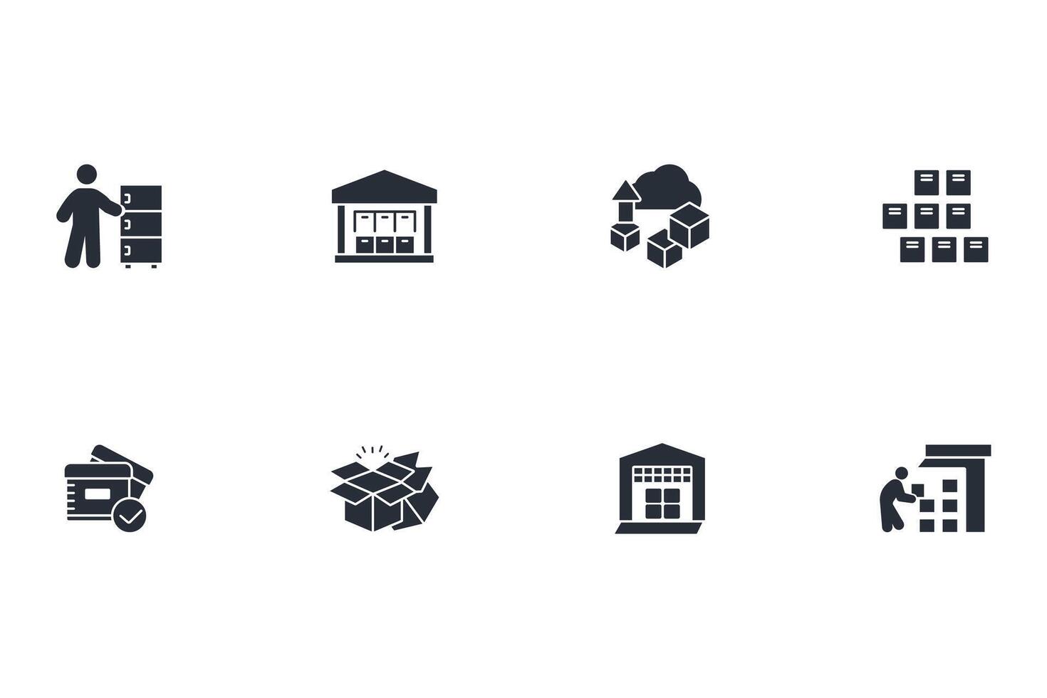 storage icon set..Editable stroke.linear style sign for use web design,logo.Symbol illustration. vector