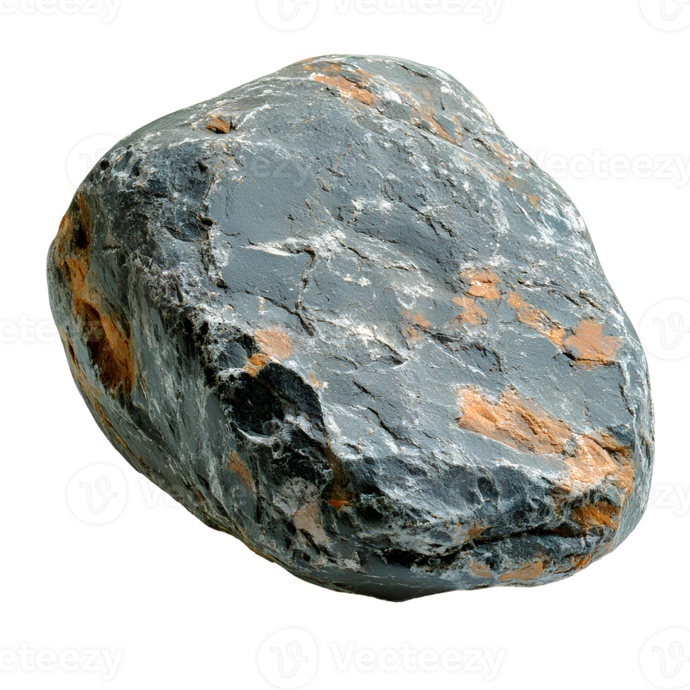 stone top view . simple rock flat lay . mineral stone isolated png