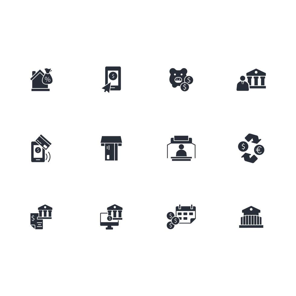 Bank icon set..Editable stroke.linear style sign for use web design,logo.Symbol illustration. vector