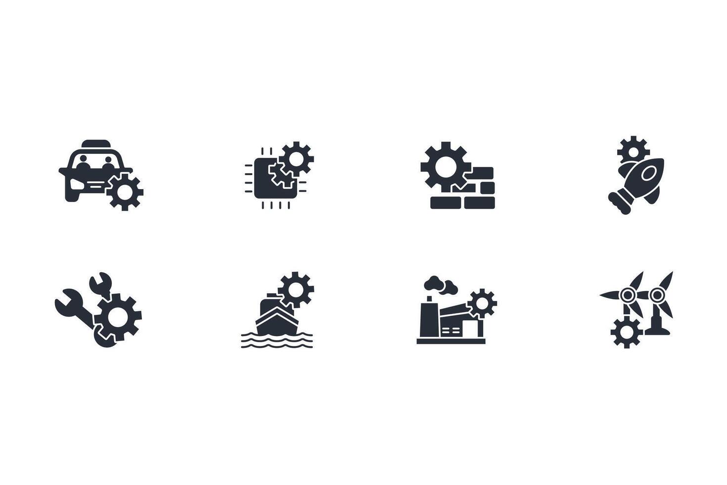 Engineering icon set..Editable stroke.linear style sign for use web design,logo.Symbol illustration. vector