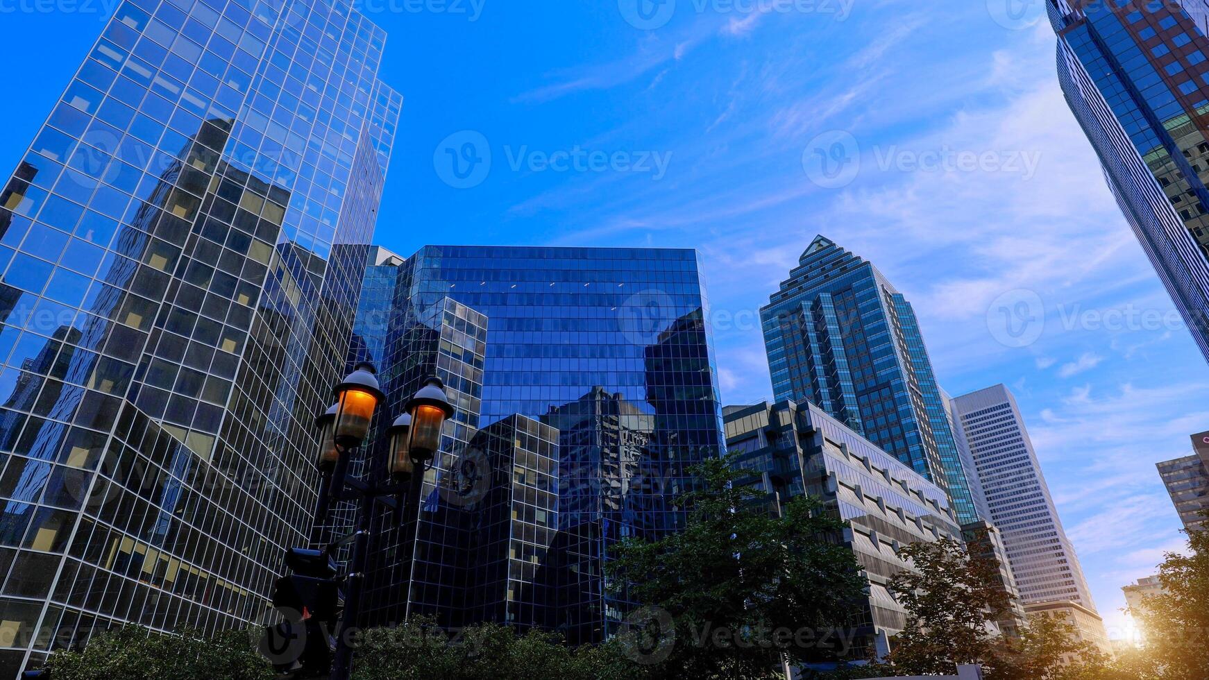 Canada, Montreal panoramic skyline in downtown financial, business and technology city center photo