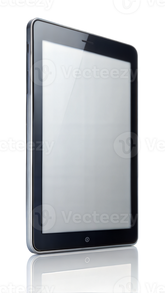 High resolution tablet display with a reflective screen, symbolizing modern digital devices. png