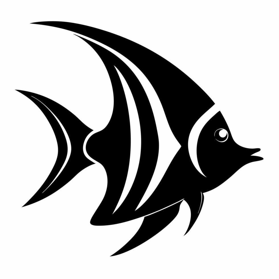 An angler fish is shown in black and white vector