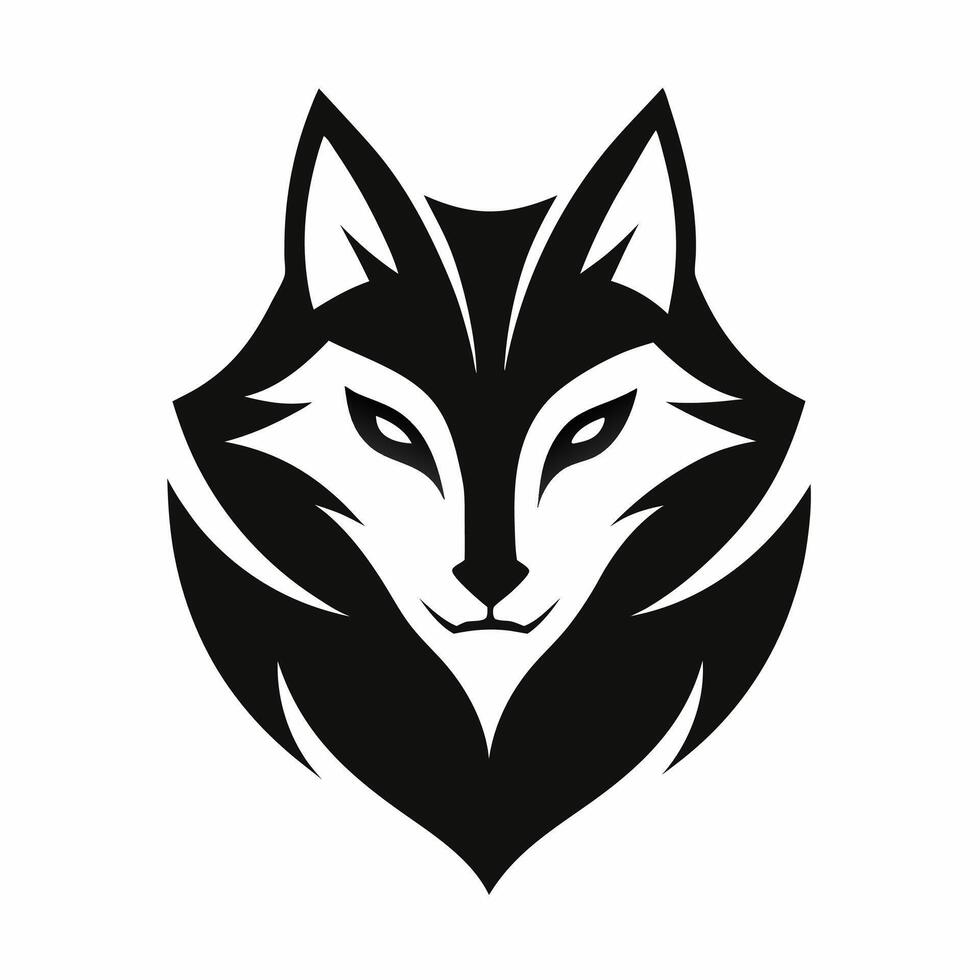 The wolf head logo is black and white vector