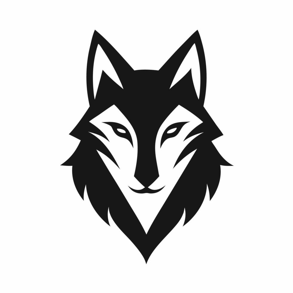The wolf head logo is black and white vector