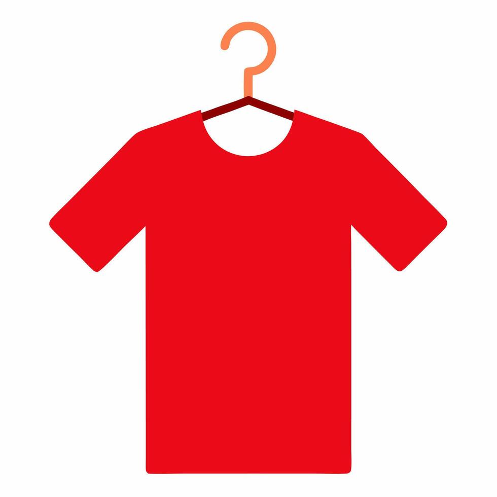 Red t - shirt on hanger vector