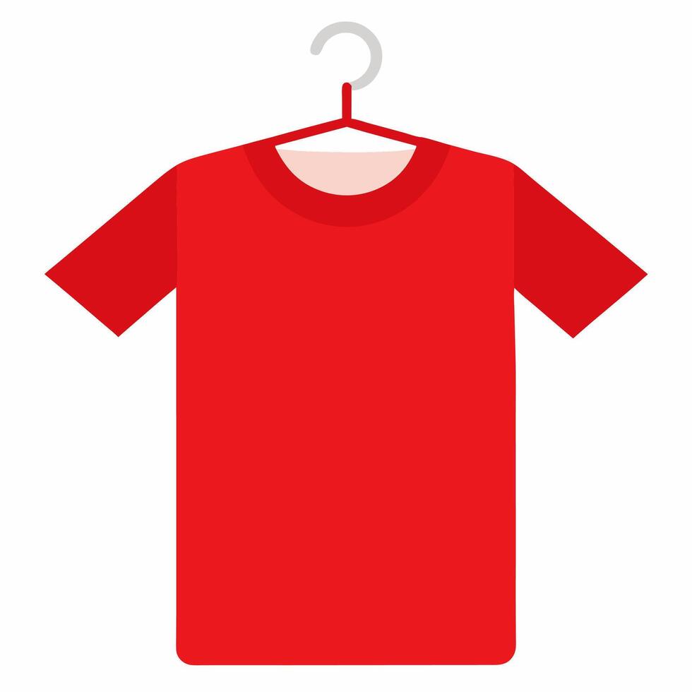 Red t - shirt on a hanger vector