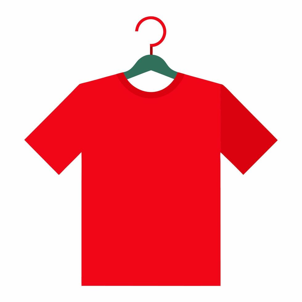 Red t - shirt on hanger illustration vector