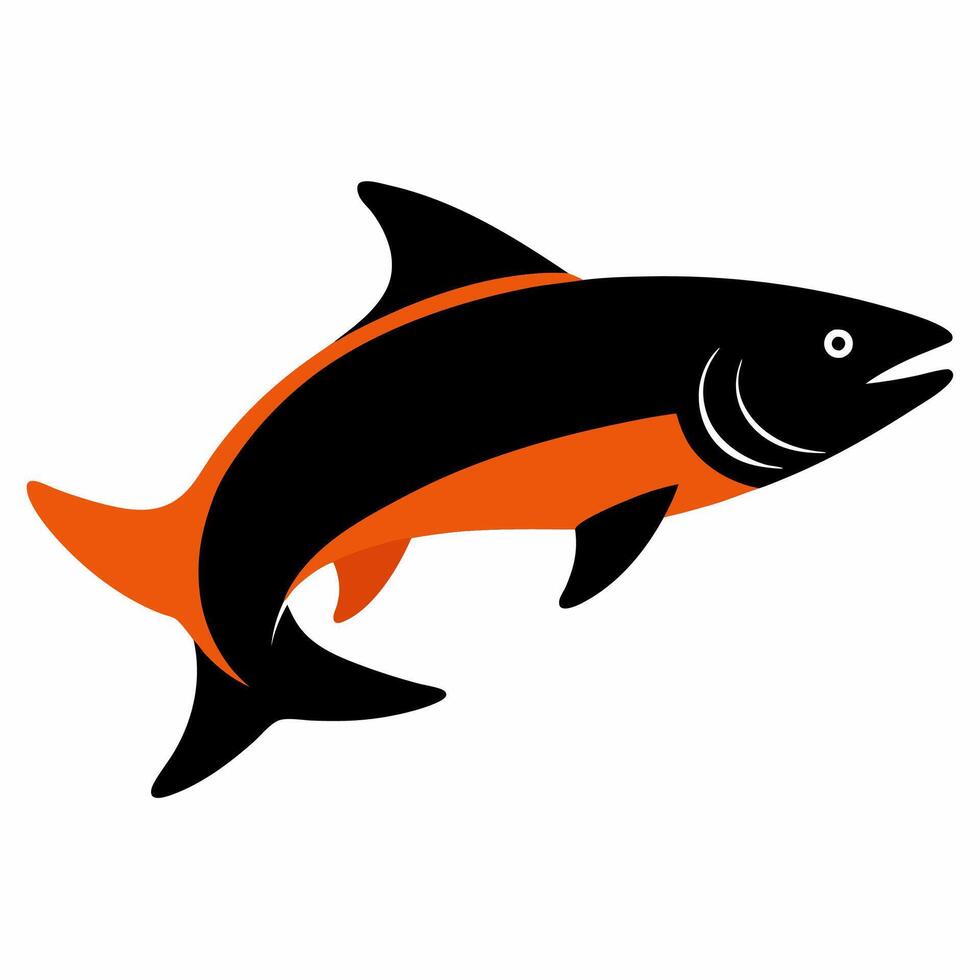 A black and orange fish on a white background vector