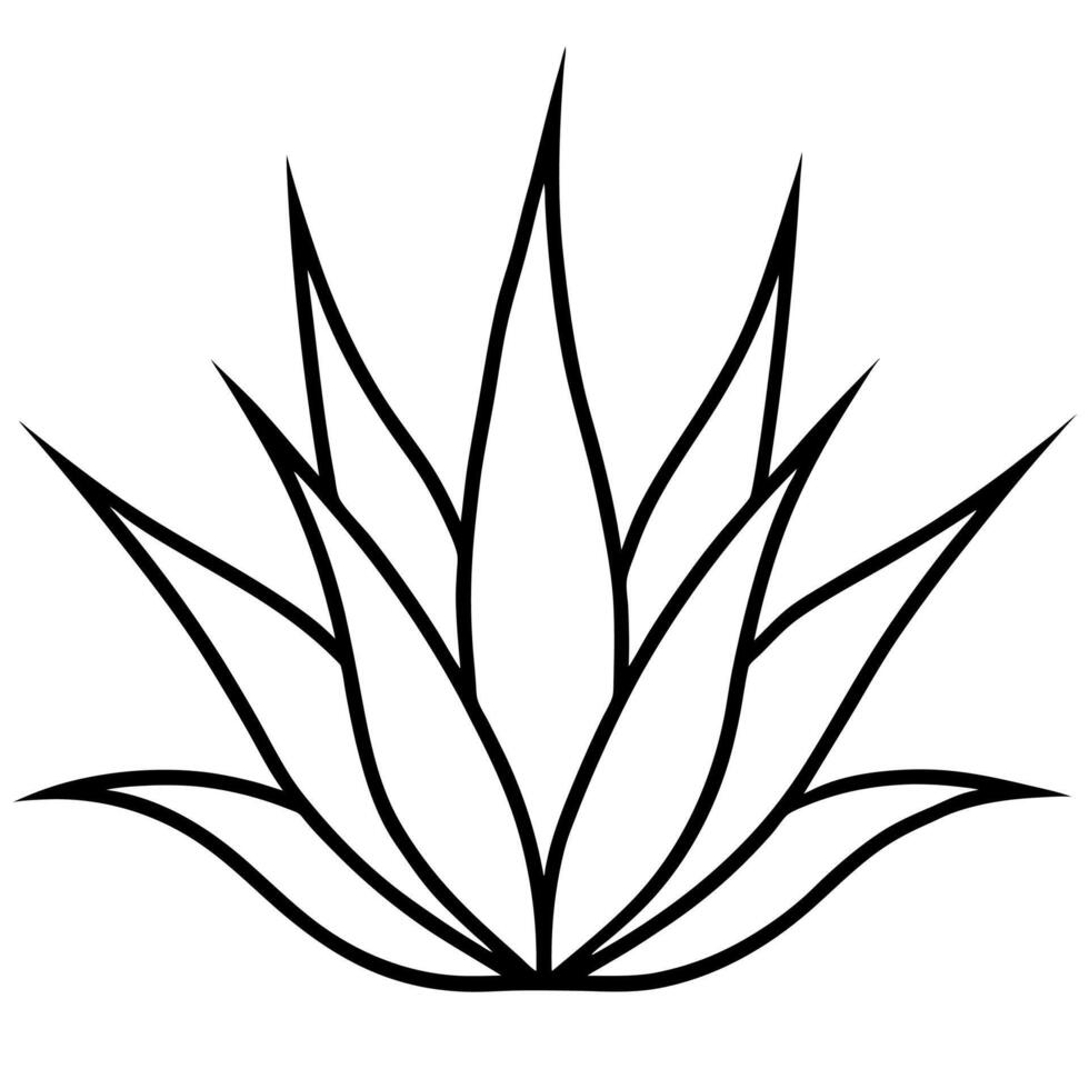 An outline of a plant with leaves vector
