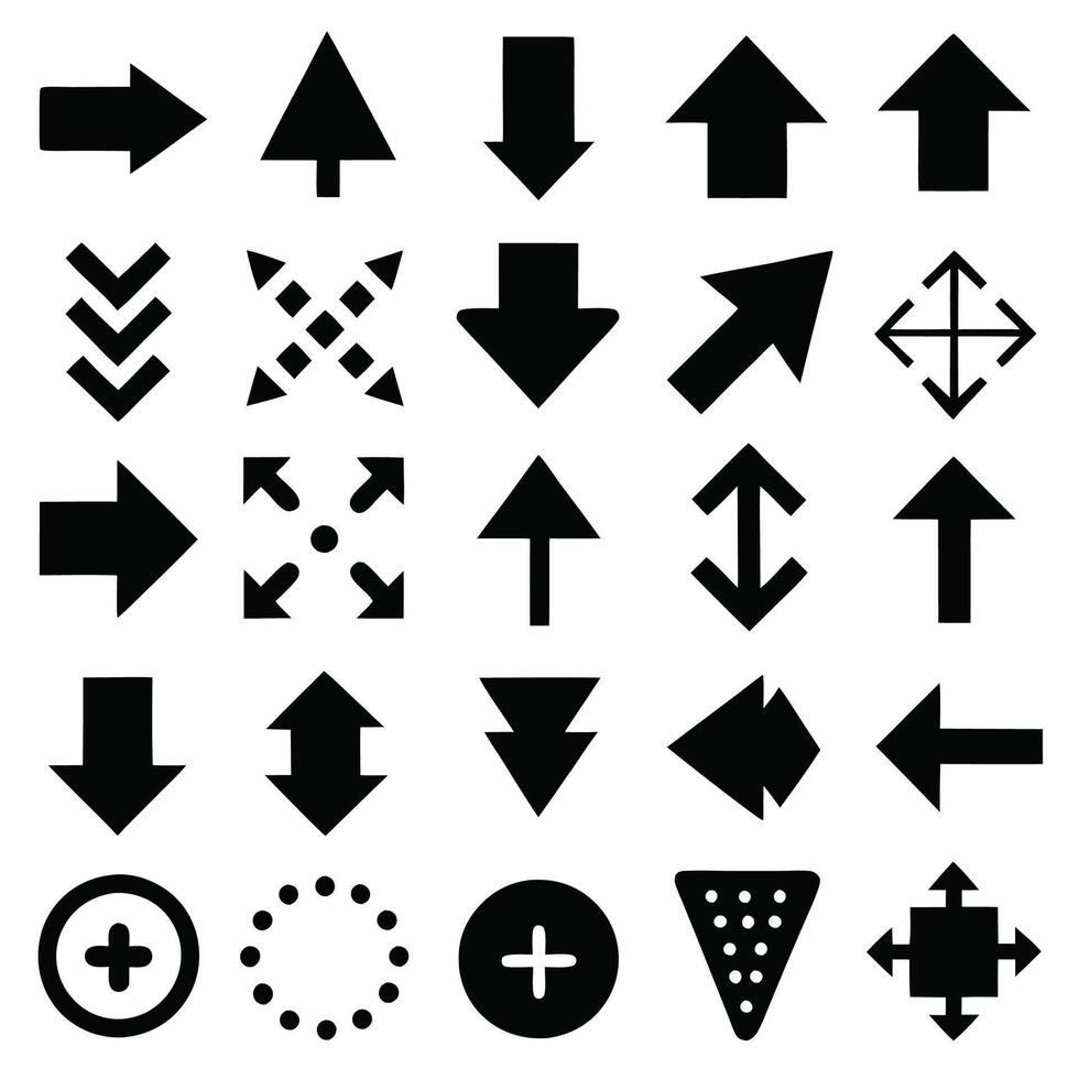 a set of arrows and arrows on a white background vector