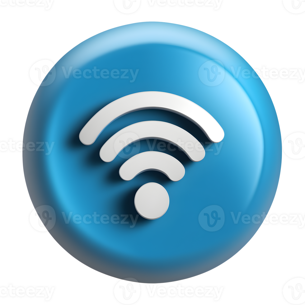 3D Wi-Fi Symbol Isolated on Transparent Background png