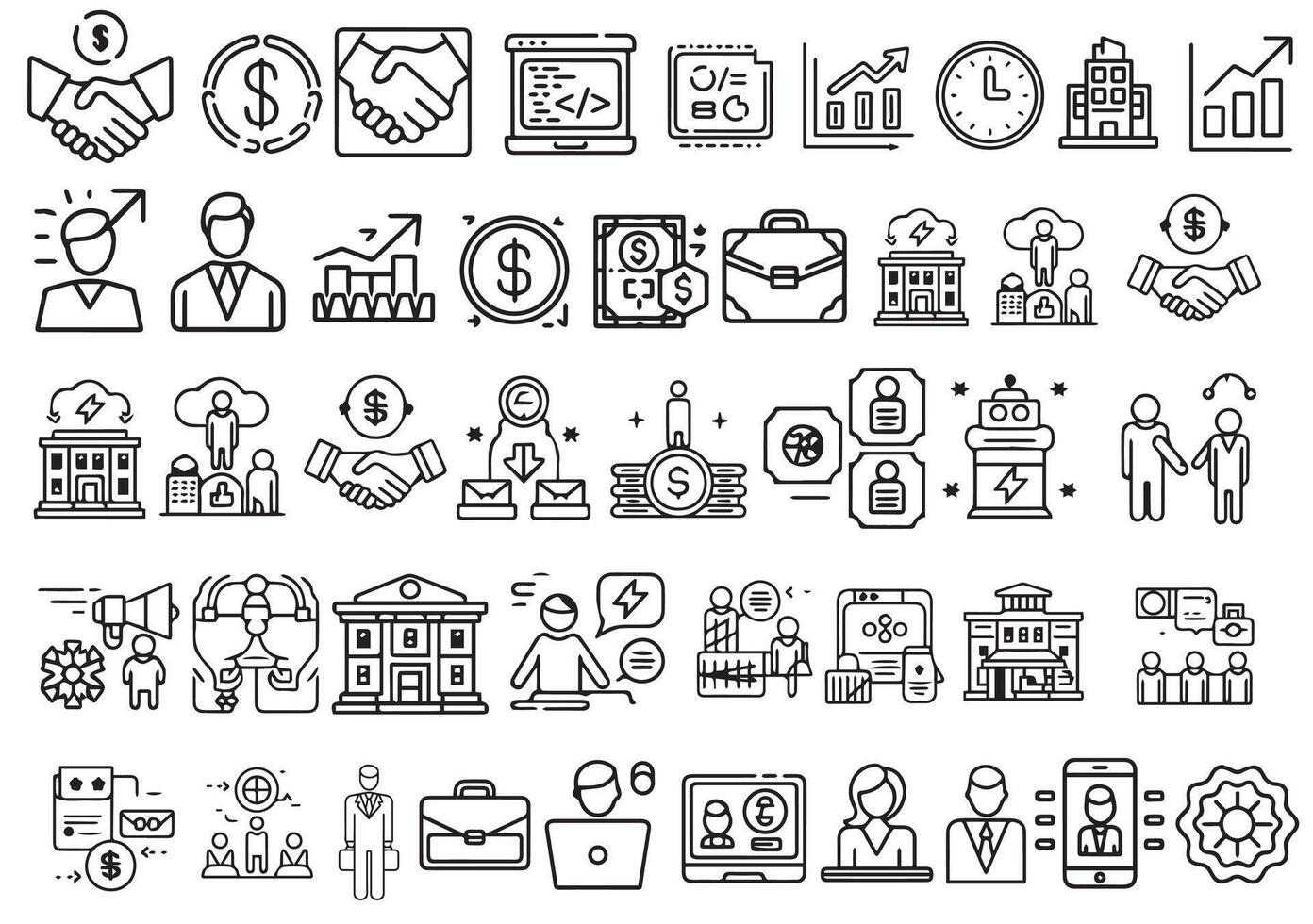 Business Management icon set vector