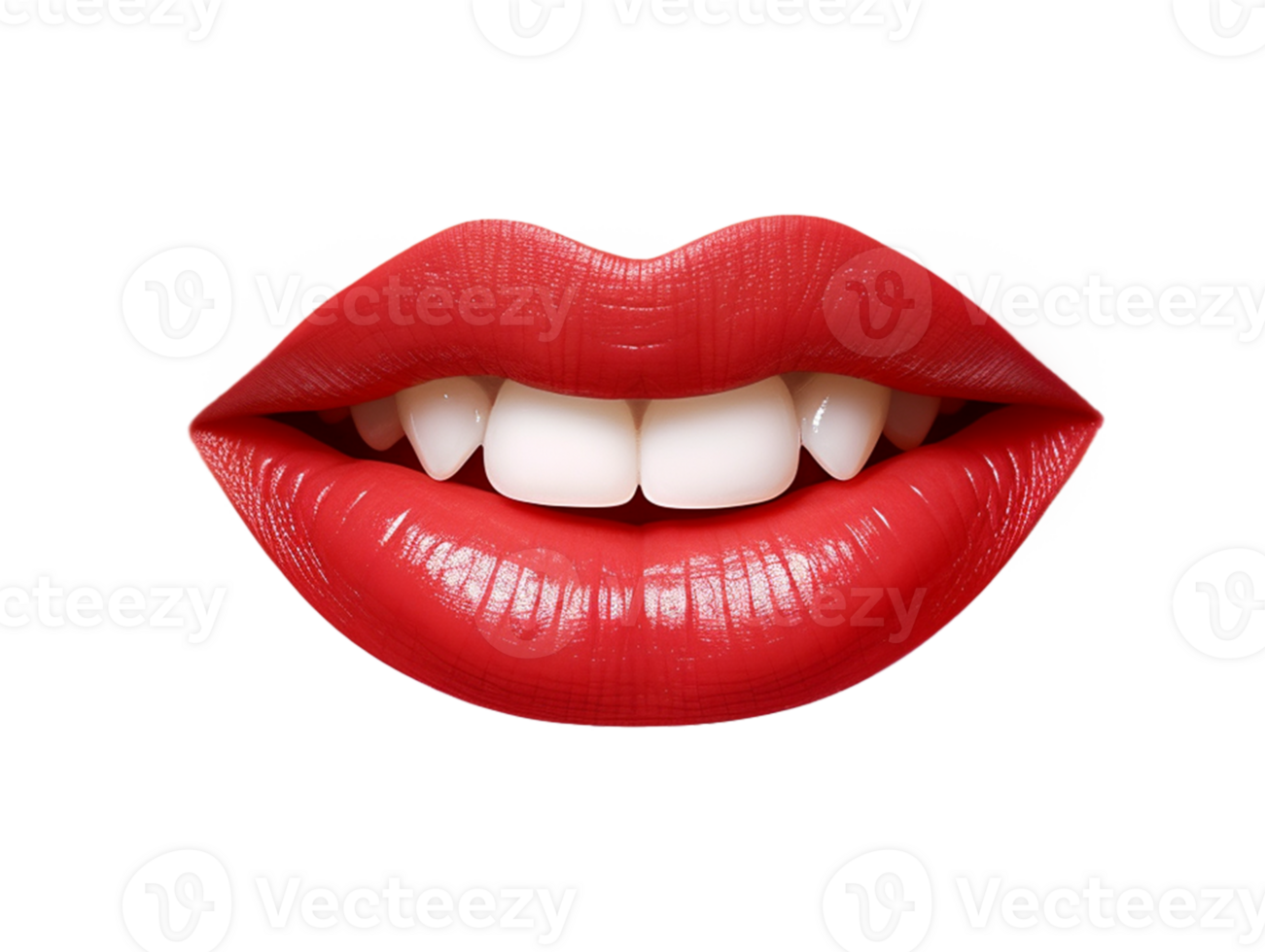 A close up of a red lips with white teeth png