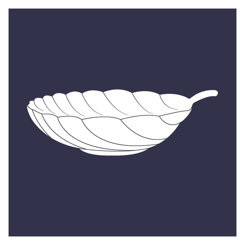 leaf motif bowl symbol design vector