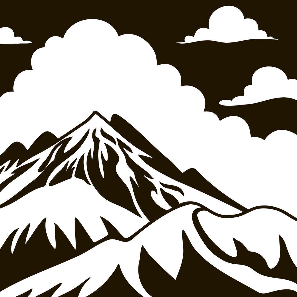 Mountain background Hand drawing art vector