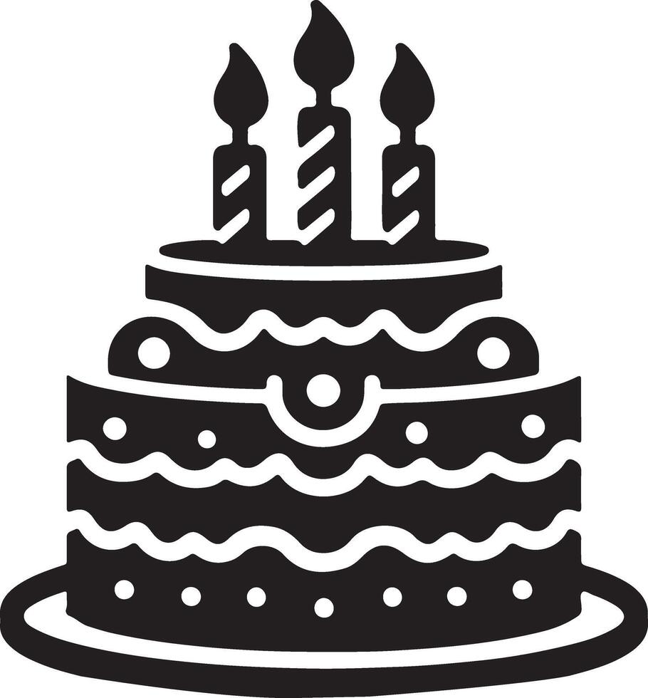 Silhouette Birthday Cake vector