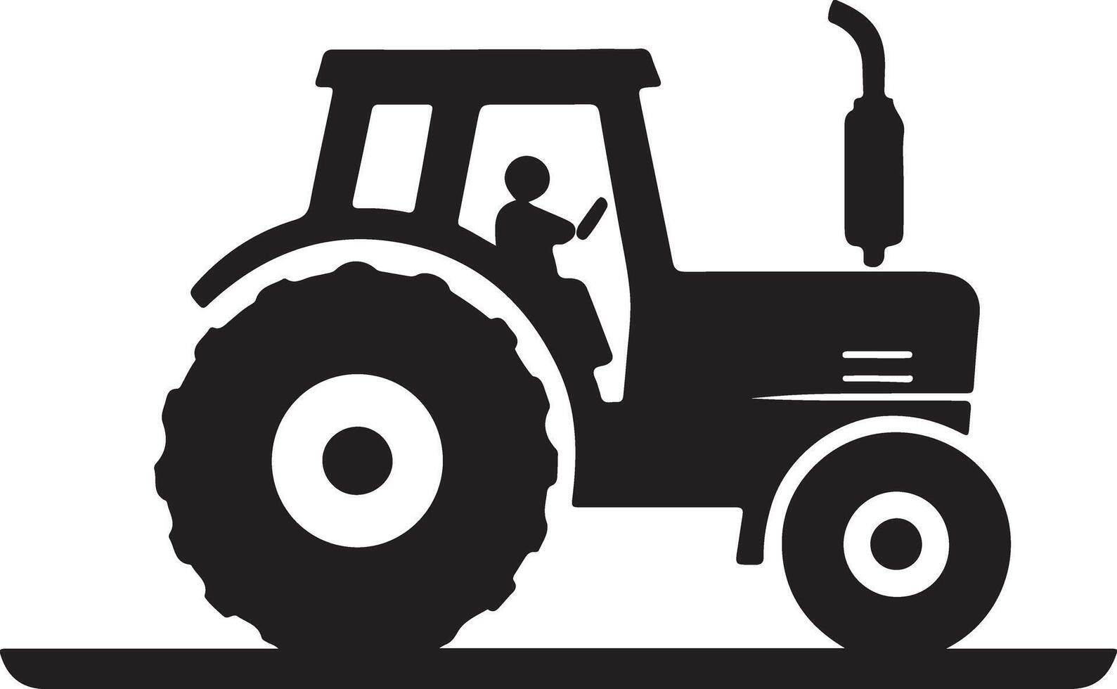 Silhouette Black Tractor vector