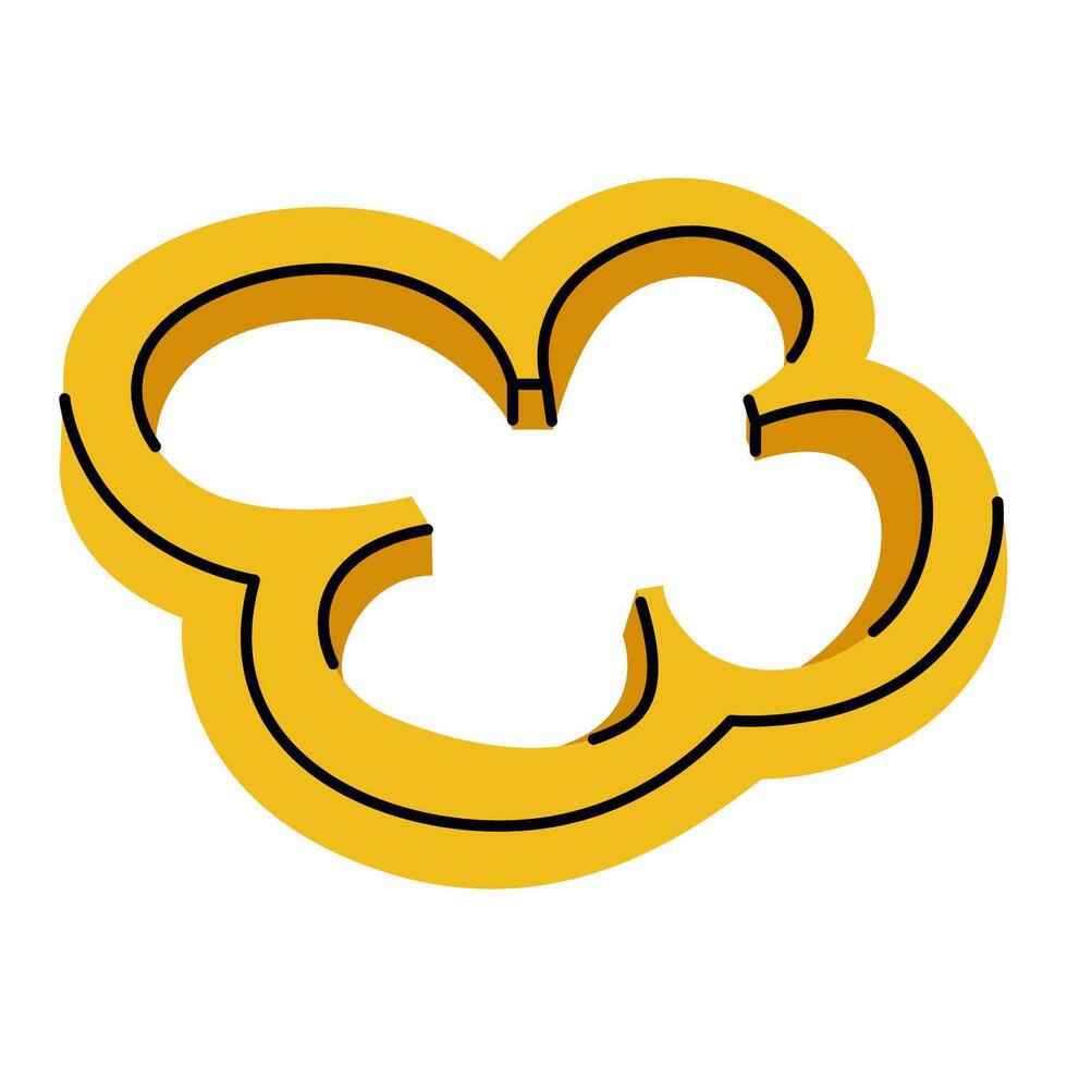 Hand drawn doodle yellow pepper slice, ideal for healthy food and recipe illustrations vector