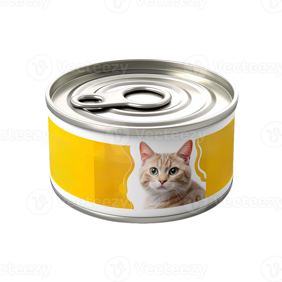 A cat is sitting in a can of food png