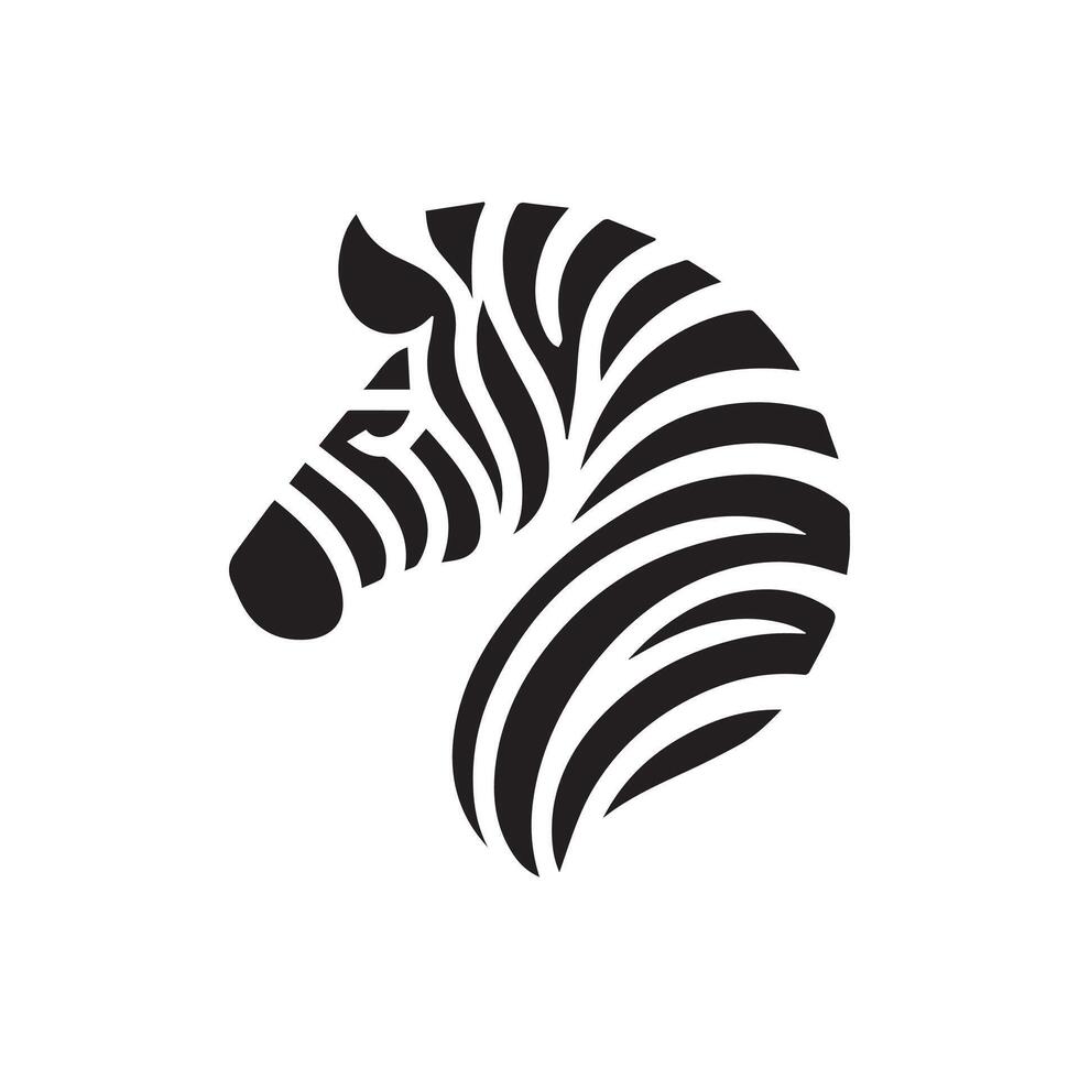 Stylish Black and White 2D Zebra Design with a White Backdrop vector