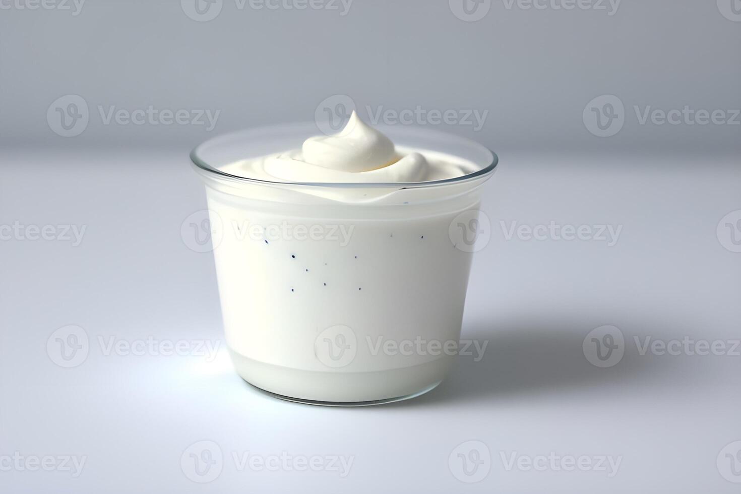 Fresh and creamy yogurt isolated on white background illustration photo