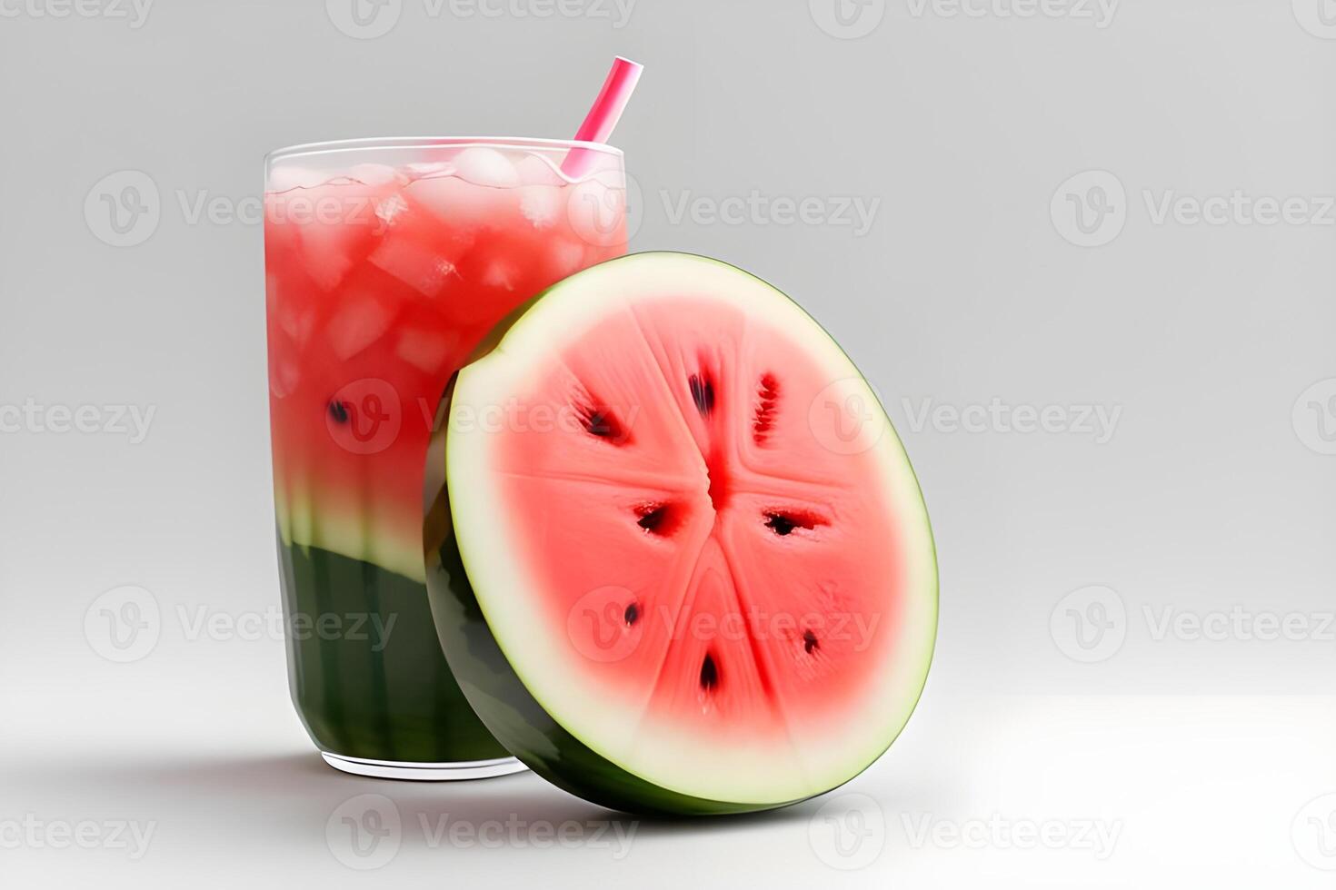 Refreshing Watermelon Soda Isolated on White Background illustration photo