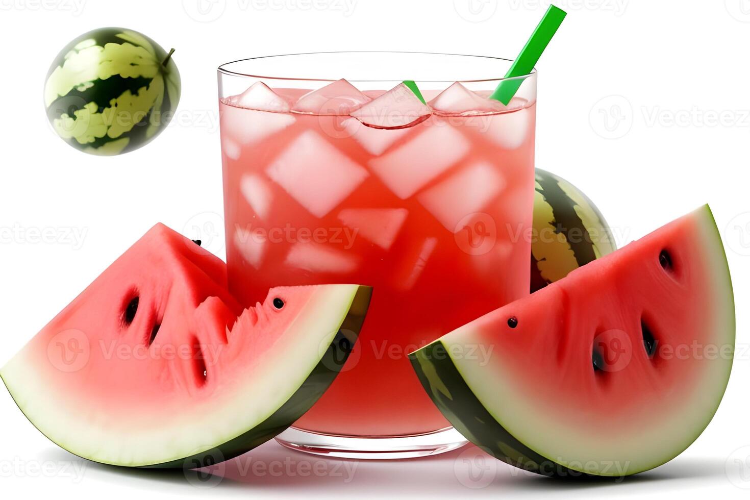 Refreshing Watermelon Soda Isolated on White Background illustration photo