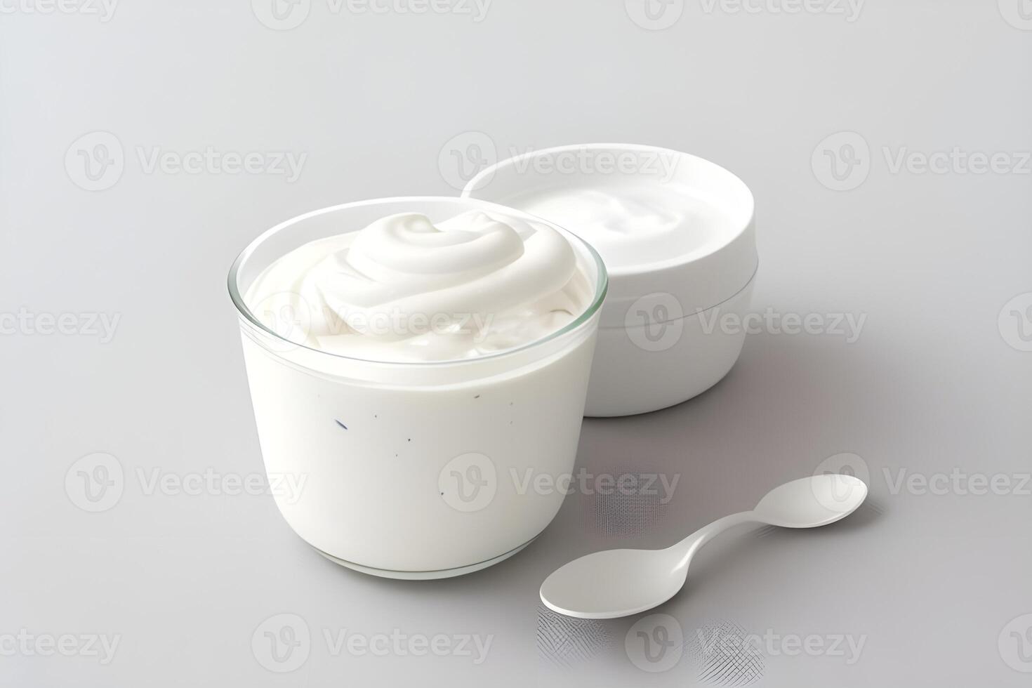 Fresh and Creamy Yogurt Isolated on White Background illustration photo