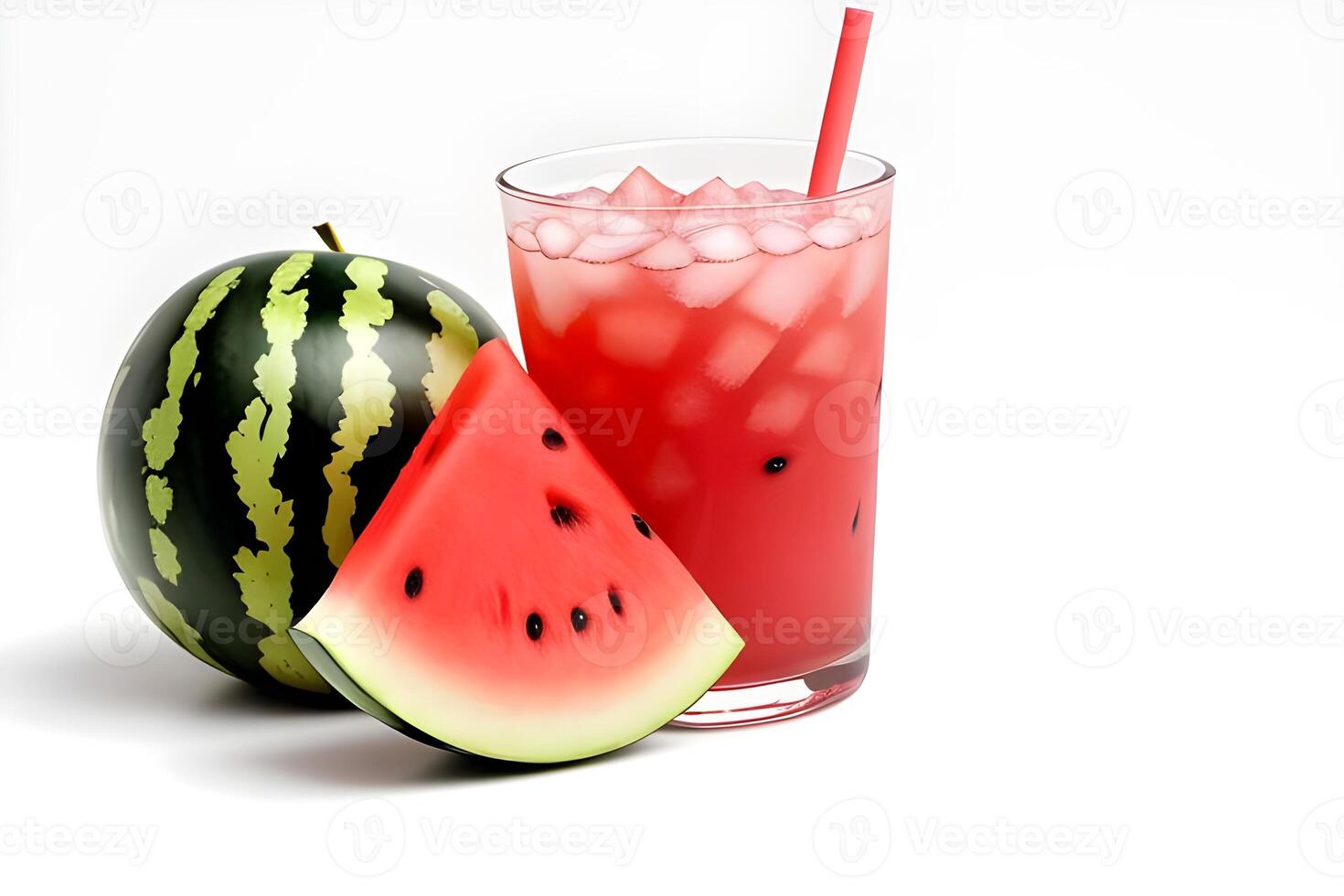 Refreshing Watermelon Soda Isolated on White Background illustration photo
