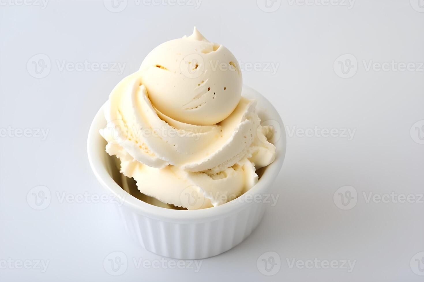 Vanilla Ice Cream Scoop Isolated on White Background illustration photo