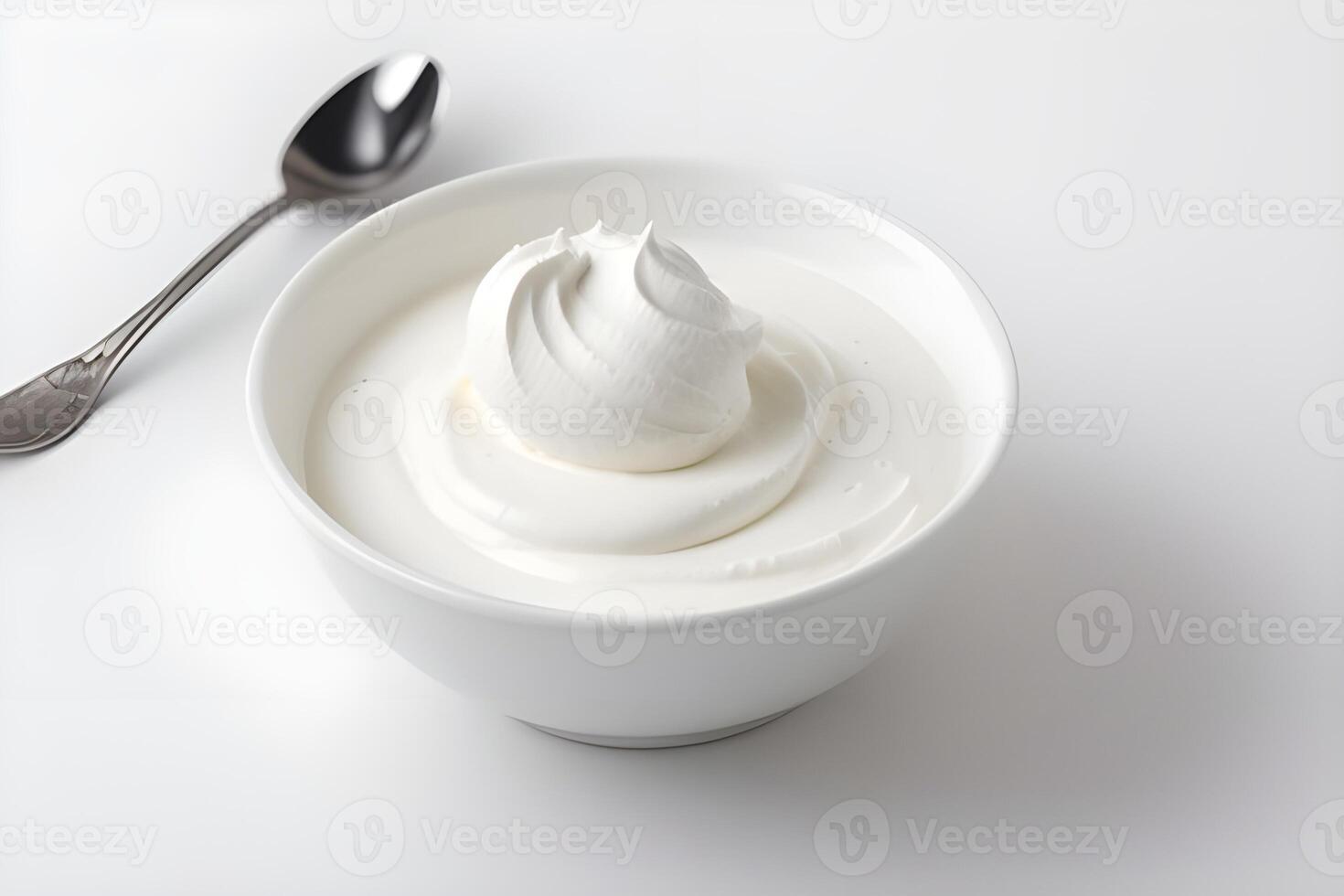 Fresh yogurt isolated on white background illustration photo