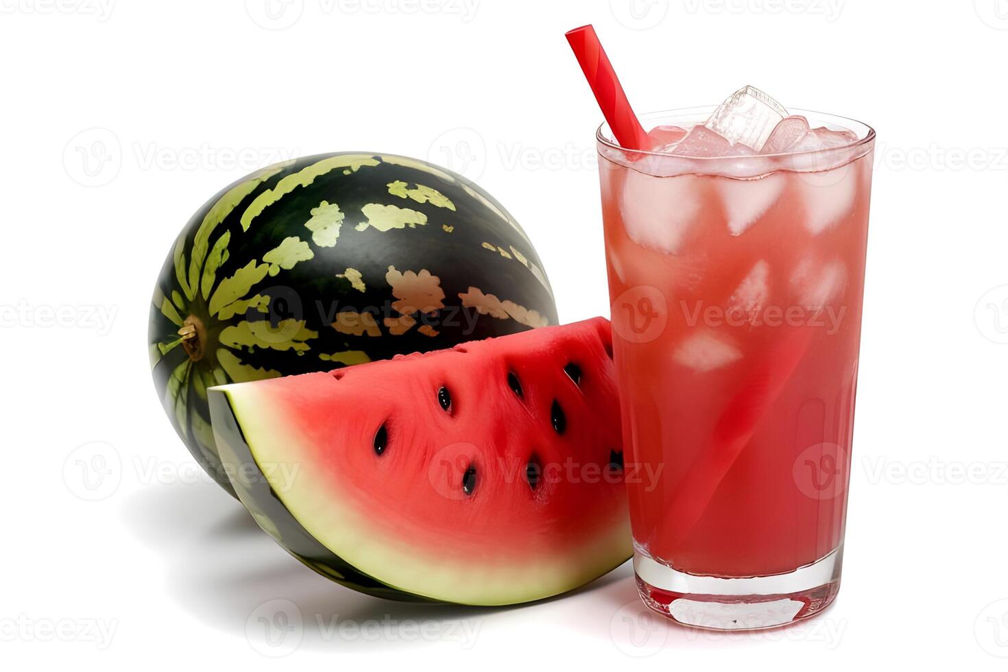 Refreshing Watermelon Soda Isolated on White Background illustration photo