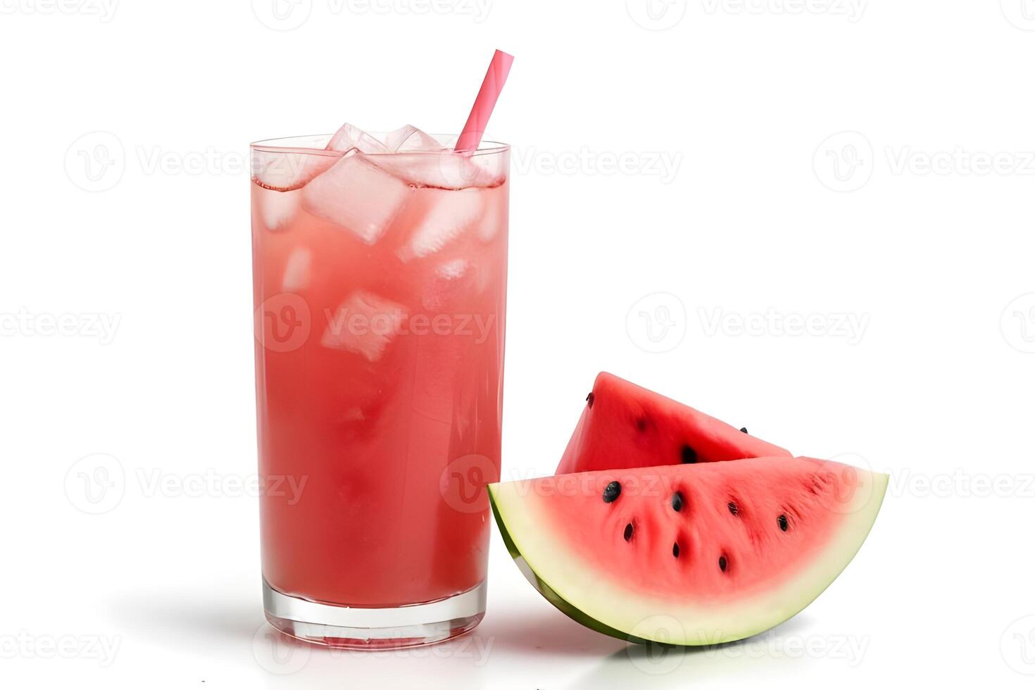 Refreshing Watermelon Soda Bottle Isolated on White Background illustration photo