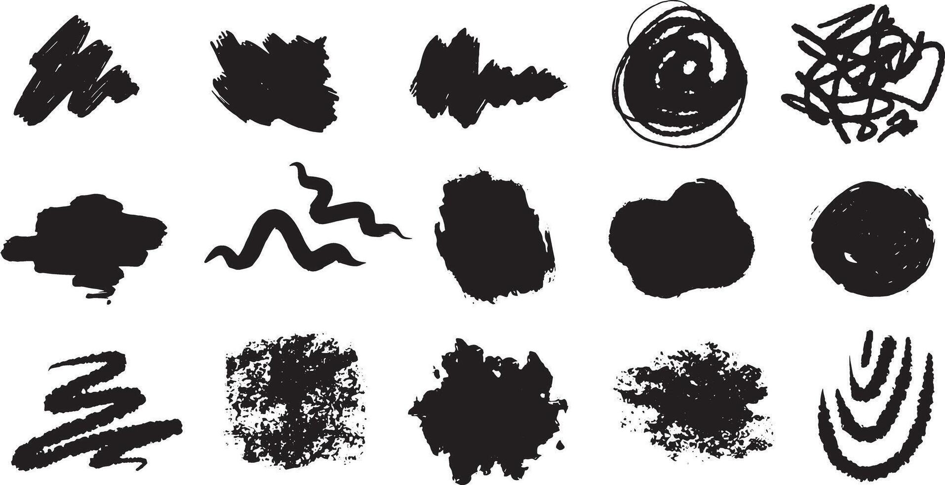 Hand-Drawn Grunge Textures and Elements Ink Blots, Paint Splashes and Doodles vector