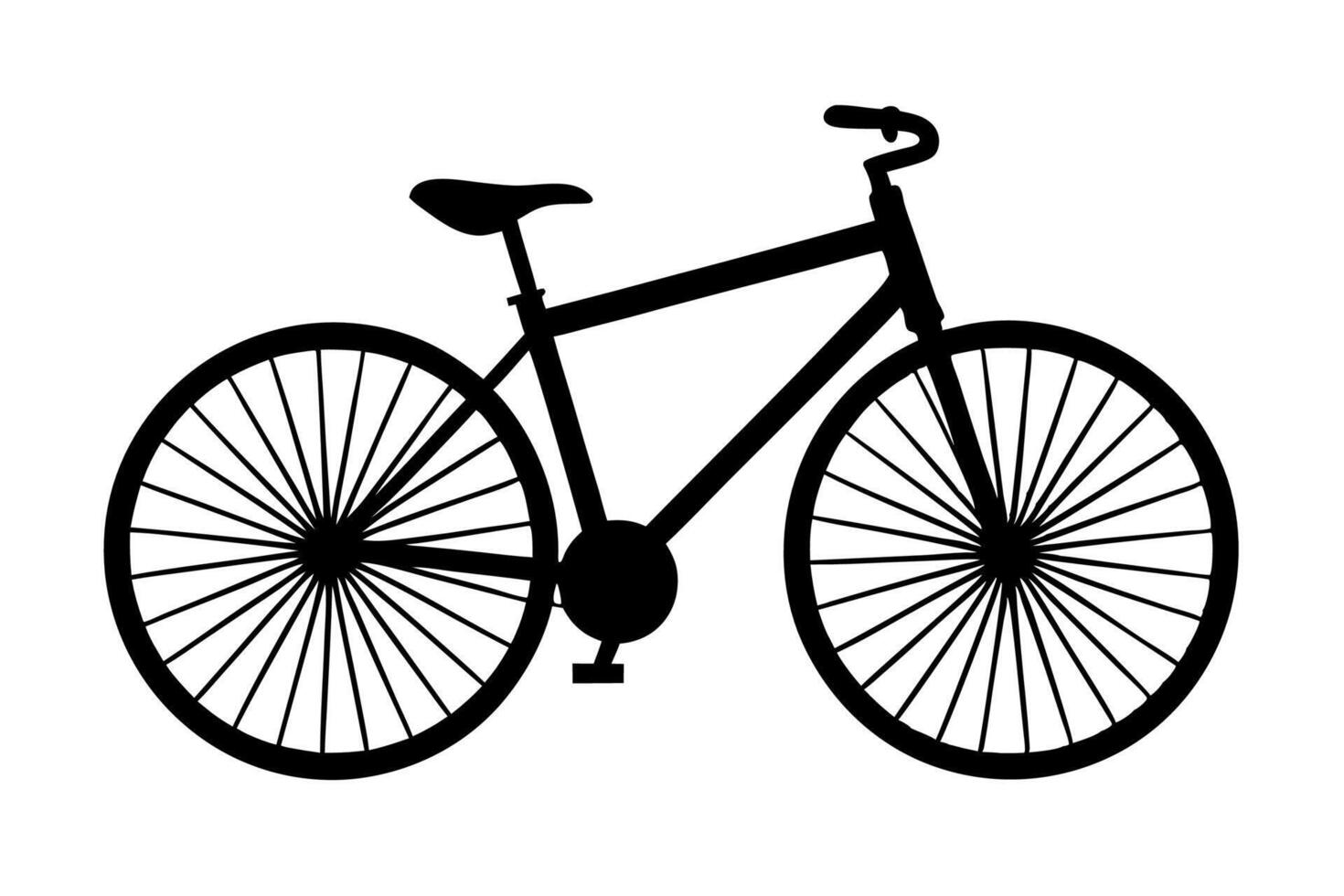 A black and white silhouette of a bicycle vector