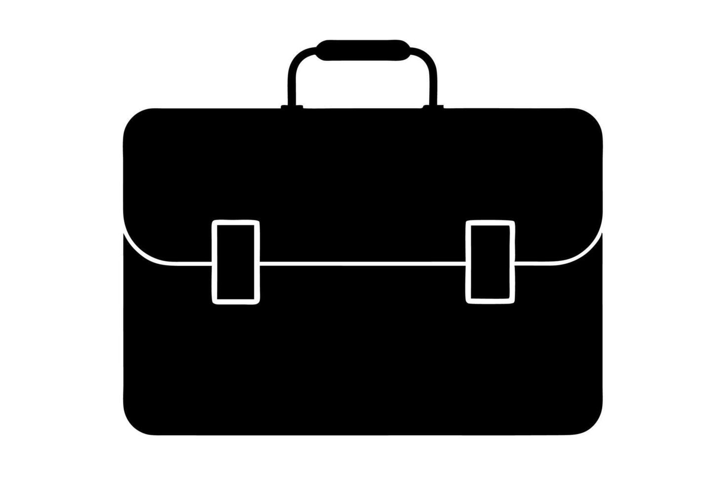 A black briefcase icon on a white background vector