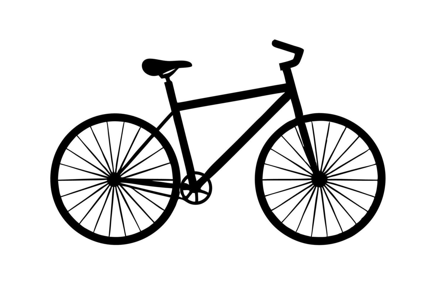 A black and white illustration of a bicycle vector