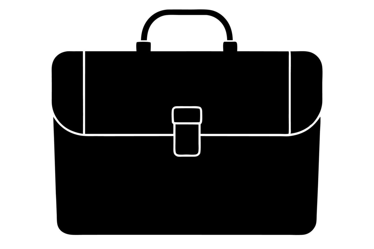A black briefcase icon on a white background vector
