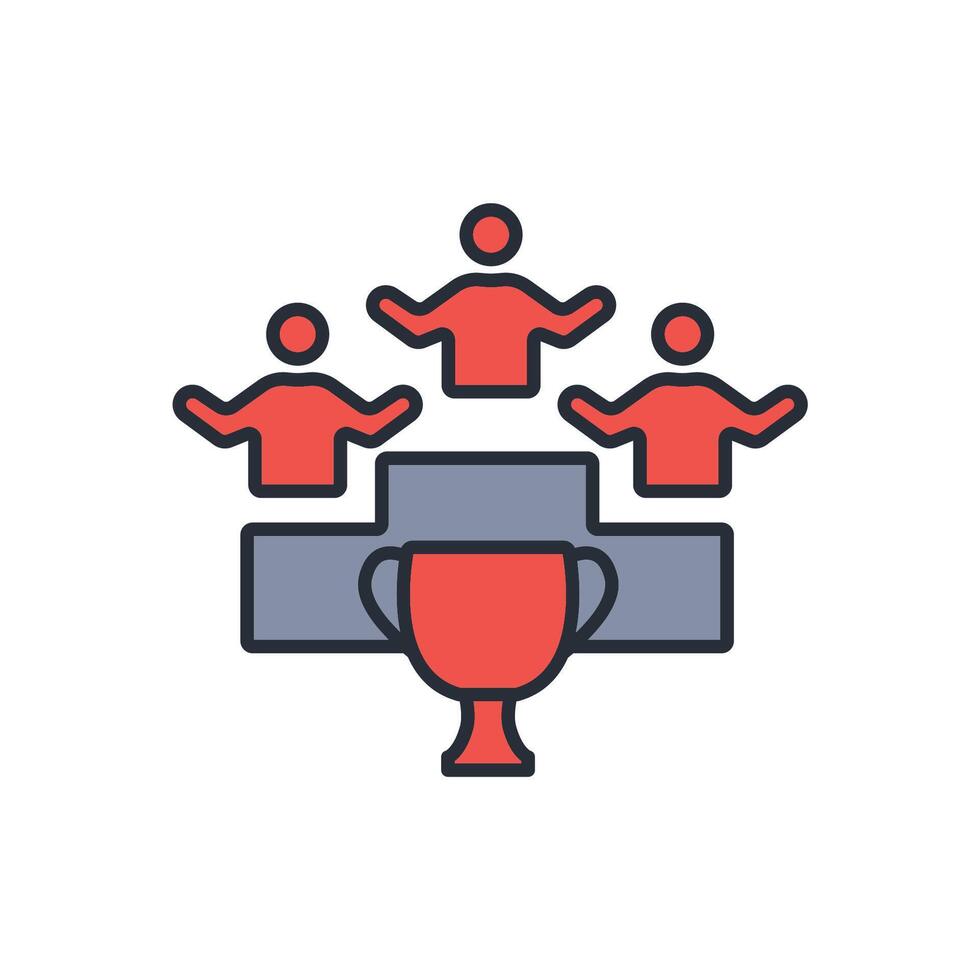 Podium icon. .Editable stroke.linear style sign for use web design,logo.Symbol illustration. vector