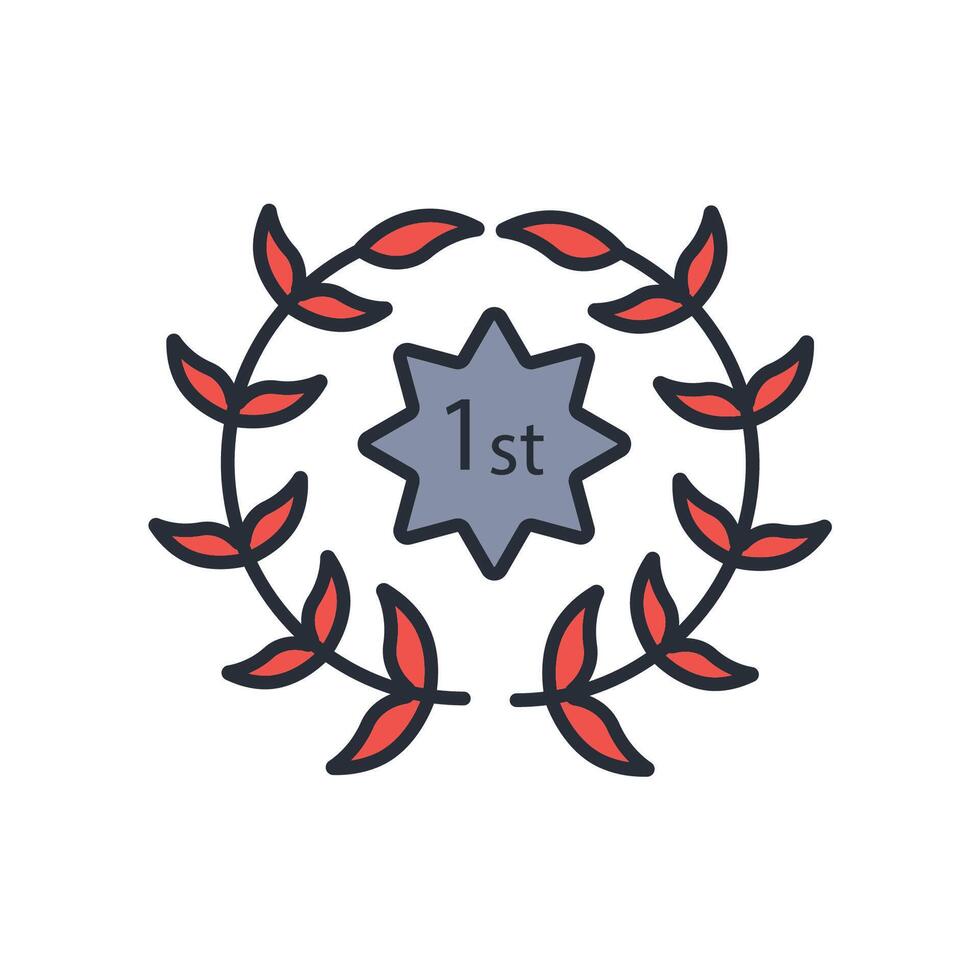 First place icon. .Editable stroke.linear style sign for use web design,logo.Symbol illustration. vector