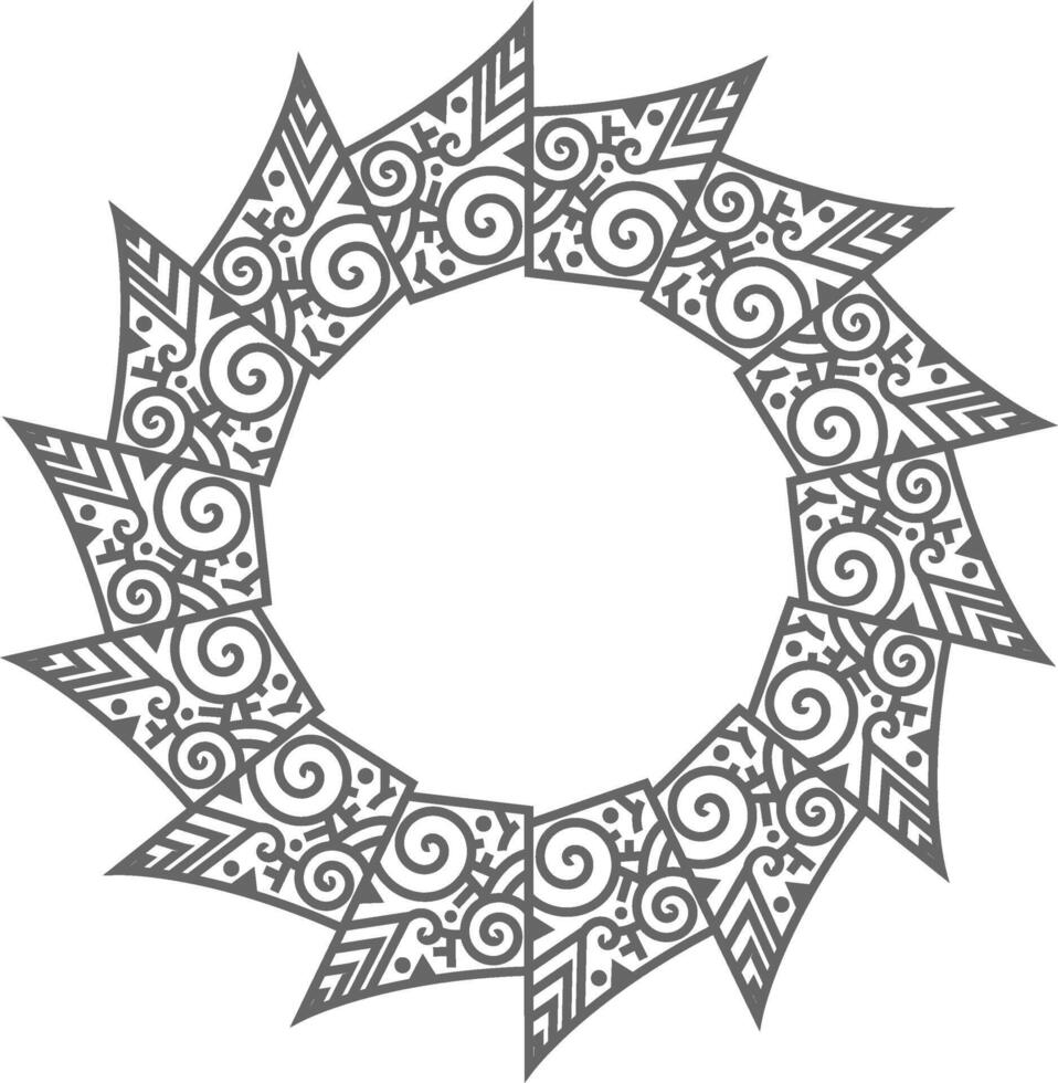 A circular design with swirls and swirls vector