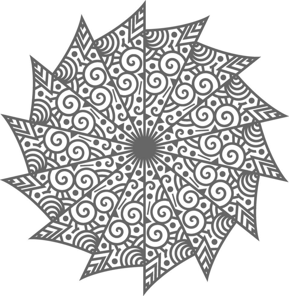 A coloring page with a circular design vector