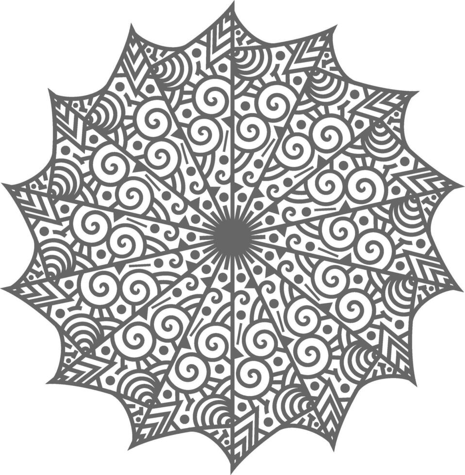 A coloring page with a circular design vector