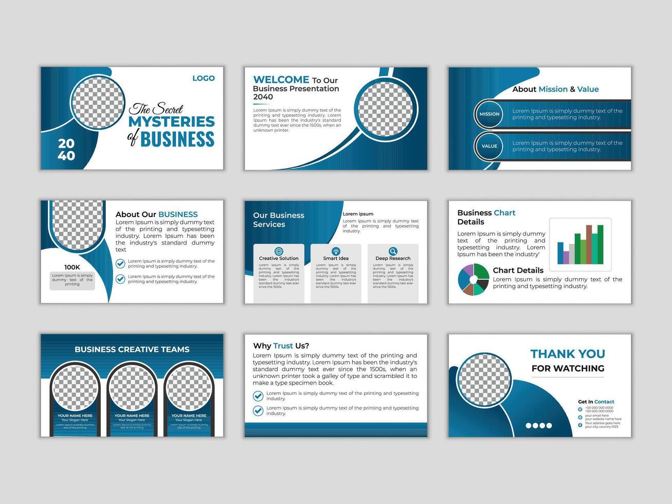 Modern business presentation background design and page layout template for brochures, book magazines, corporate or annual reports, and company profile advertising banners. vector