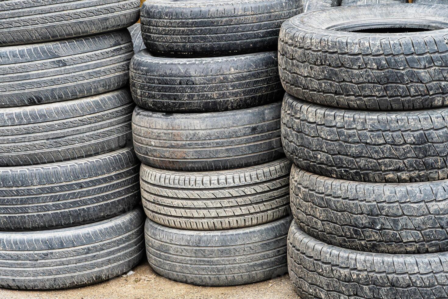 Stacked Used Tires Outdoor photo