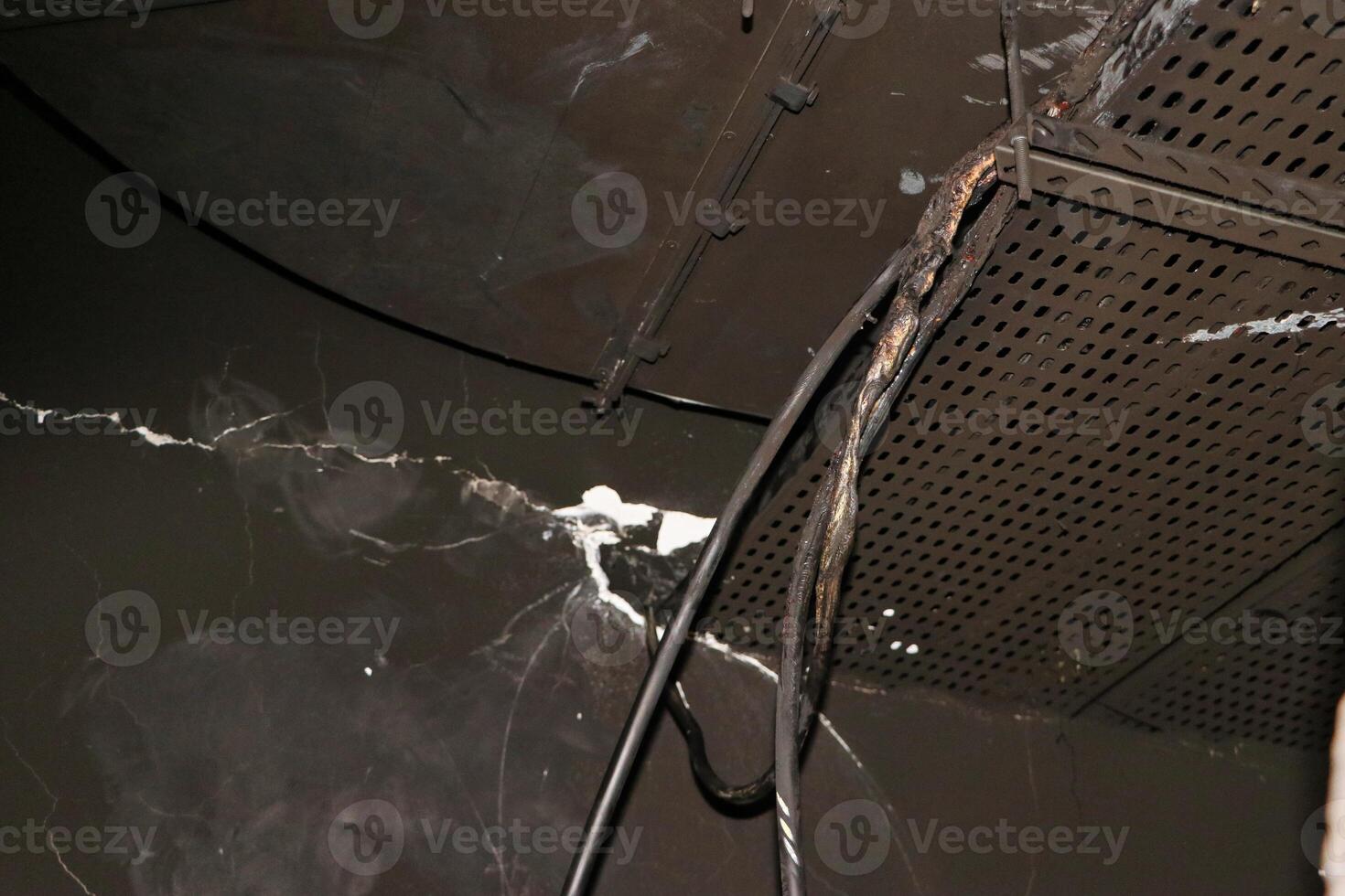 Damaged Wires and Ceiling in Building photo