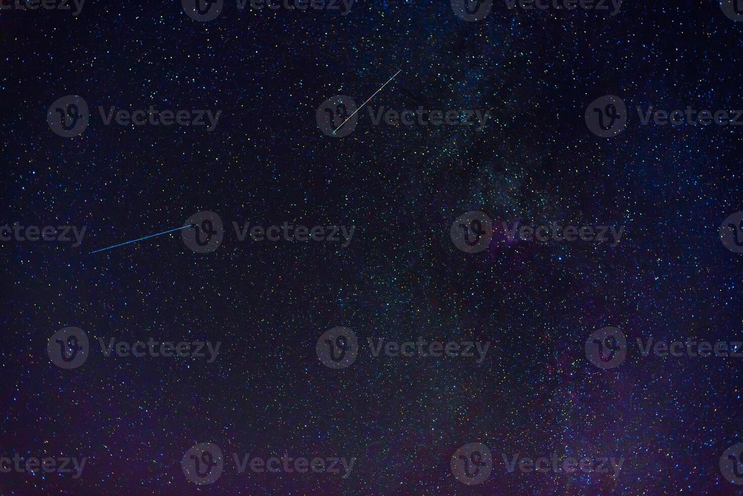 Colorful starry sky with many constellations with stars, nebulae, galaxies at night. Scientific astrophotography of cosmos and universe photo